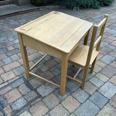 Bespoke Solid Oak Child Desk And chair