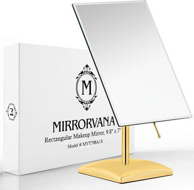 Gold Large Free Standing Mirror for Bathroom Countertop, Dressing Table