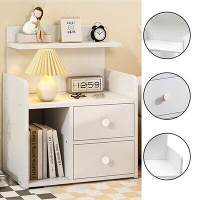 Modern Bedside Table Drawers Cabinet Bedroom Furniture Storage Nightstand Shelf