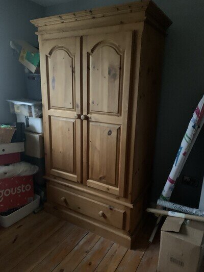 solid pine wardrobe with drawer