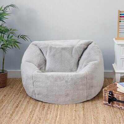 Kids Faux Fur Bean Bag Luxury Furry Beanbag Soft Chair Fluffy Seat Filled
