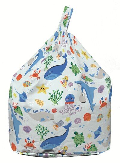 Bean Lazy ® 100% Cotton Child Size Blue Save the Sea Bean Bag with Filling