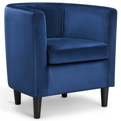 Modern Tub Chair Upholstered Accent Armchair Barrel-shaped Chair for Living Room