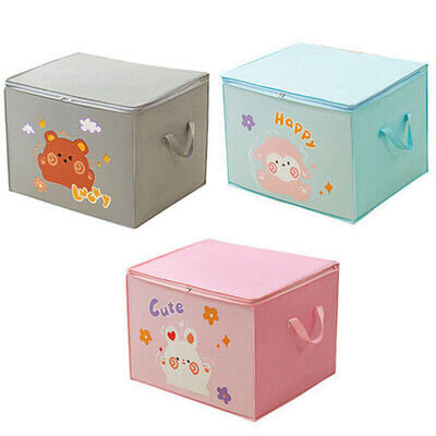 Large Collapsible Storage Box Foldable Jumbo Storage Chest Kids Room Toy Box~