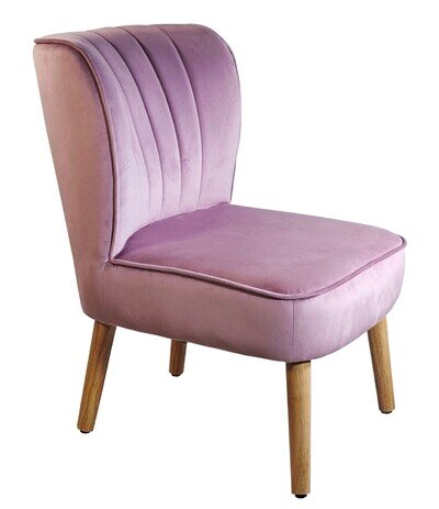 Velvet Accent Chair Bedroom chair Wood Legs, lilac velvet