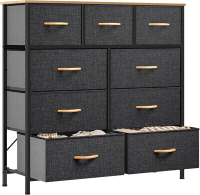Fabric Chest of Drawers 9 Drawer Dresser Bedroom Bedside Storage Organizer Unit Fabric Chest of Drawers 9 Drawer Dresser Bedroom Bedside Storage Organizer Unit