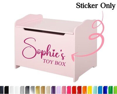 Personalised Toy Box Name Sticker Boys Girls Toybox vinyl decals BOX NOT INCLUED