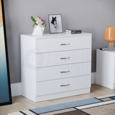 Riano Chest Of Drawers White 4 Drawer Metal Handles Runners Bedroom Furniture Riano Chest Of Drawers White 4 Drawer Metal Handles Runners Bedroom Furniture