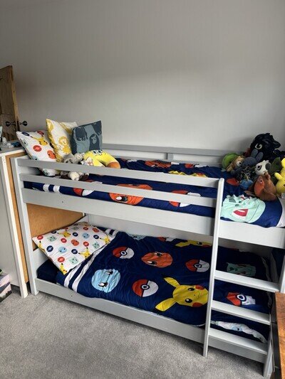 Kids Grey Bunk bed With Mattresses Kids Grey Bunk bed With Mattresses