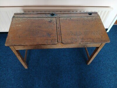 Vintage Children’s Double School Desks with Lids Mid Century Upcycle Vintage Children’s Double School Desks with Lids Mid Century Upcycle