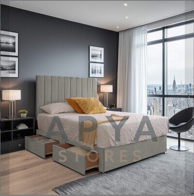 ORTHOPAEDIC DIVAN BED SET WITH MATTRESS AND HEADBOARD 3FT 4FT6 Double 5FT King