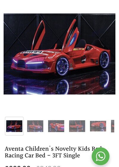 Children's Sports Racing Car Bed With Lights and sounds