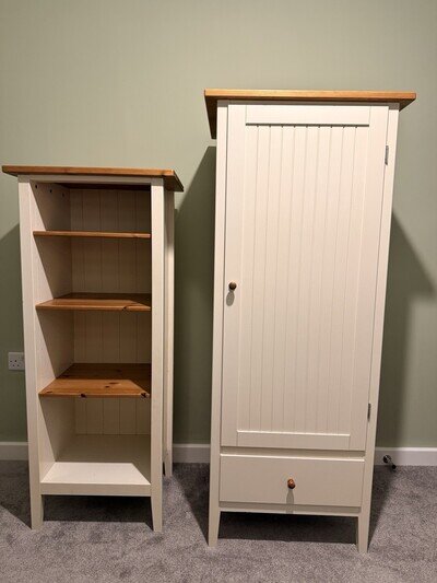 Nursery Wardrobe & Bookshelf Set Kids Bedroom Furniture Storage Small