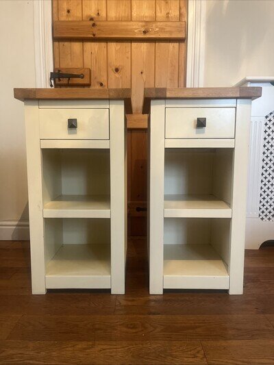 Dunelm Henley Bedside Table X 2 Country Cream And Oak RRP £129 Each