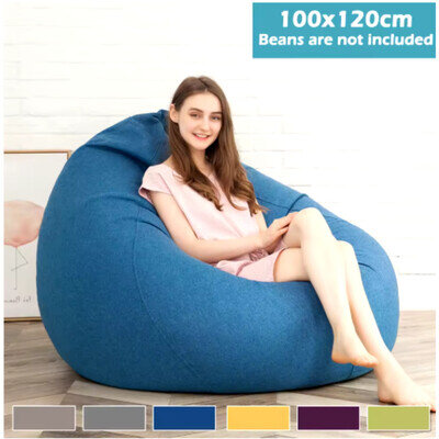Extra Large Bean Bag Chairs Adults Couch Lazy Lounger Sofa Cover Living Room UK