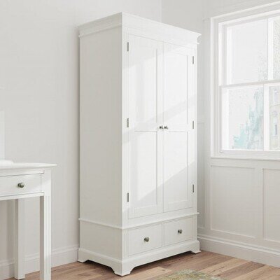 Big Furniture Warehouse Brooklea White 2 Door Double Wardrobe RRP £499.99
