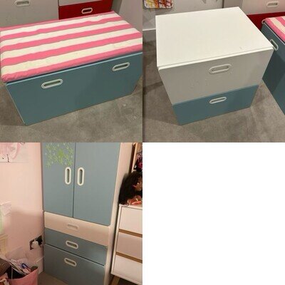 IKEA Smastad furniture set - wardrobe, chest of drawers, storage box