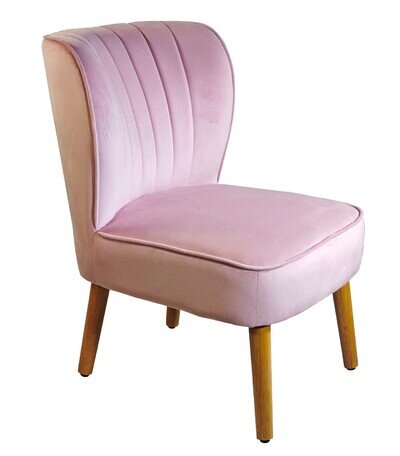 Pink Velvet Bedroom chair ocasional Chair Wood Legs