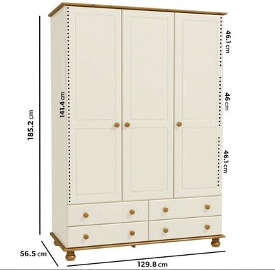 B&Q triple wardrobe with four drawers, chest of drawers, tall set of drawers