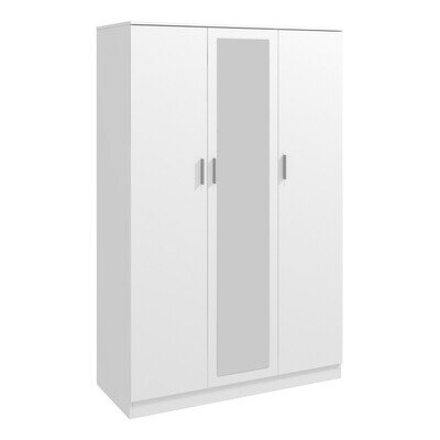 3 Door Mirrored Wardrobe with Hanging Rail Modern Clothes Storage Cupboards Unit