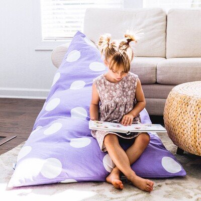 Butterflycraze Xtra Large Purple With White Polkadots Beanbag Cover. NEW