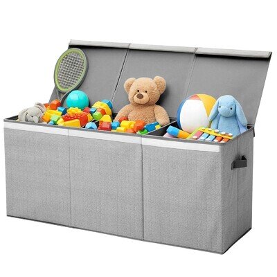 145L Toy Storage Box Large Foldable Kids Toy Chest & Box Toy Organiser