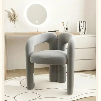 Curve Velvet Dining Chair ,Modern Bedroom Dressing Chair Living Room Armchair