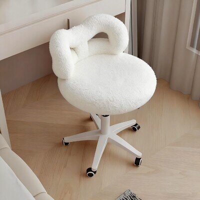 Adjustable Dressing Table Chair Vanity Stool Bedroom Chair Makeup Seats w/Wheels