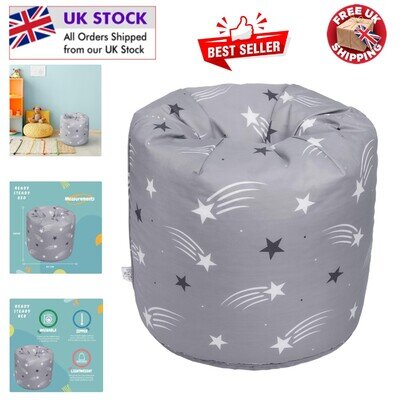 Lightweight Child Safe Bean Bag Chair - Adorable Shooting Stars for Kids