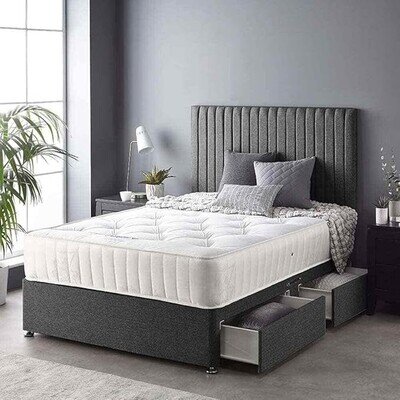 Memory Orthopaedic Divan Bed Set With Apollo Headboard - 3FT 4FT6 5FT 6FT