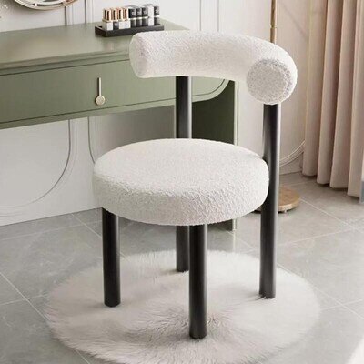 Soft Makeup Vanity Chair with Backrest Cozy Makeup Stool for Bedroom Home Decor