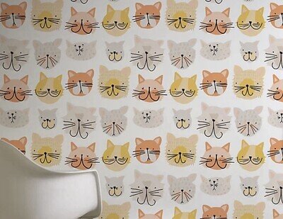Cat Lovers Wallpaper Multi Colour Cartoon Cats Wallpaper X 2 Same Batch Number