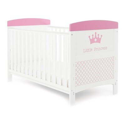 Obaby Grace Inspire Cot Bed - Baby Cot Converts To Toddler Bed - Little Princess