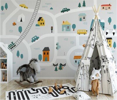 3D Cartoon House B1632 Wallpaper Wall Mural Removable Self-adhesive Amy