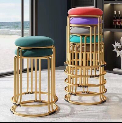 Velvet Stool Dining Chair, Stackable Space saving vanity make up stool Bedroom