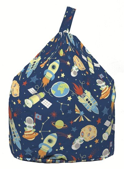 Bean Lazy ® 100% Cotton Child Size Navy Space Explorer Bean Bag with Filling
