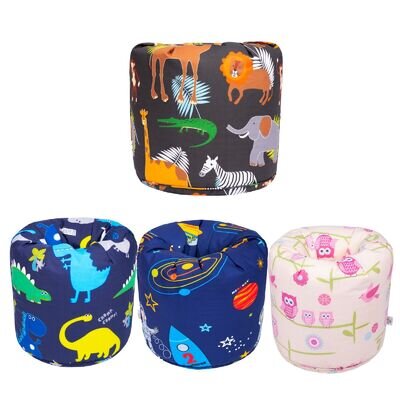 Kids Indoor Bean Bag Chair Round Pouffes Childs Beanbag Seat with Carry Handle