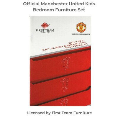 Manchester United Kids Bedroom Furniture Set – Wardrobe, Chest & Bedside Units