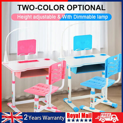 Kids Height Adjustable Children Study Table & Chair Writing Desk Set With Eolmvc