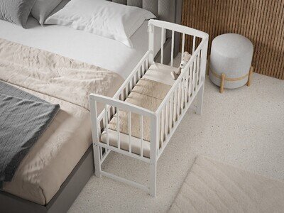 Baby Bedside Co Sleeping Cot Bed Side by Side with Free Mattress