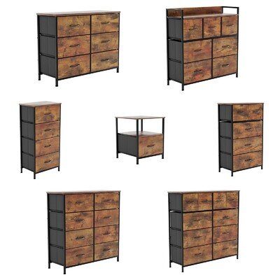 Modern Fabric Chest of Drawers Storage Organizer Bedroom Furniture 'UKFR'