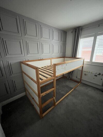Children’s Ikea Kura Reversible bed, 2nd Hand, Good condition Barring stickers