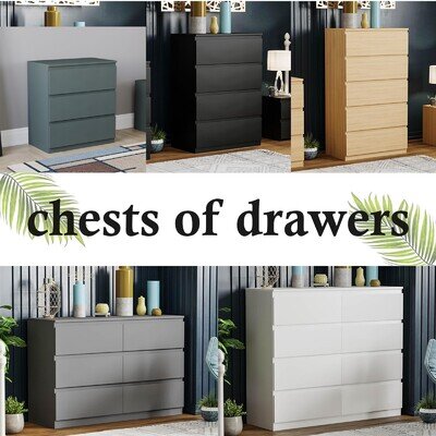 Modern Chest of Drawers Bedside Cabinet Sideboard Bedroom 2 3 4 5 6 8 Drawer