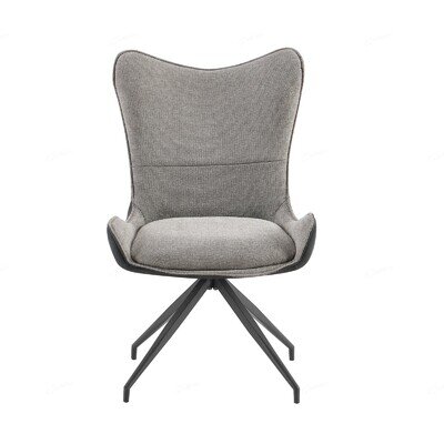 Cayman Contemporary Swivel Dining Chair - Light & Dark Grey Contrasting Fabric
