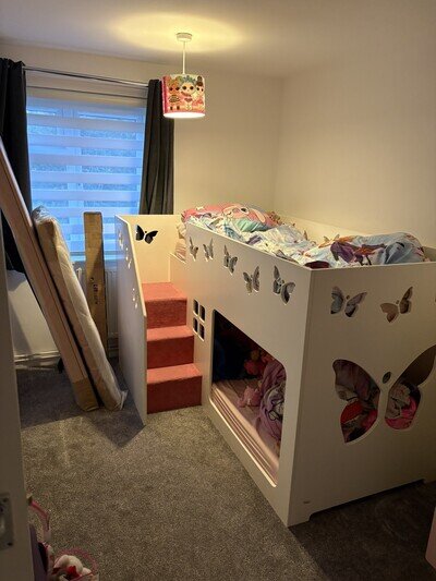 Kids Funtime Bunk Bed With Built-in Stairs