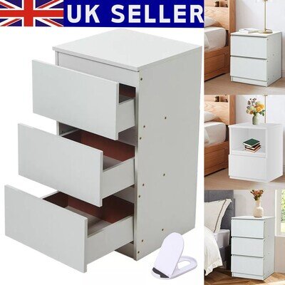 Modern Bedside Table Drawers Cabinet Bedroom Furniture Storage Nightstand Shelf
