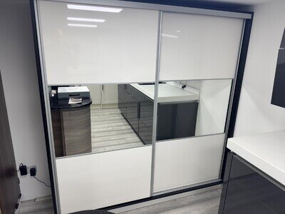 Sliding doors wardrobe mirrors led lights storage Bedroom furniture Soft close