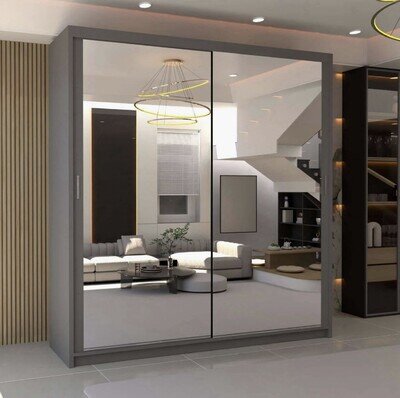 Sliding Mirror Wardrobe 150cm