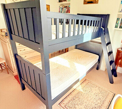 Blue Wooden Bunk Bed - H 168cm x L 203cm x W 100cm / Pick up: London W3 9LF