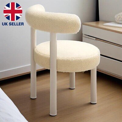 Soft Makeup Vanity Chair with Backrest Cozy Bedroom Makeup Stool for Home Decors